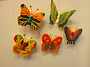 Collectible Magnet Set Plastic Butterflys  (Image1)