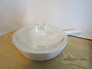 Vintage Corningware White Covered Browning Dish Mw-83-b