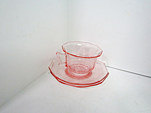Vintage Cambridge Depression Pink Trio Cup & Saucers (Image1)