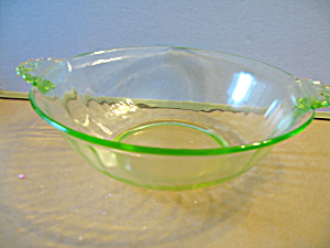 Vintage Clear Green Depression Glass 8&quot; Bowl