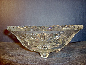 Anchor Hocking  Crystal Pressed Glass Footed Candy Bowl (Image1)