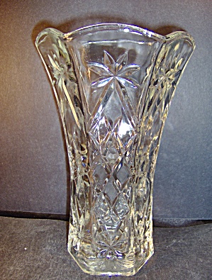 Anchor Hocking Crystal Pressed Glass Paneled Large Vase (Image1)