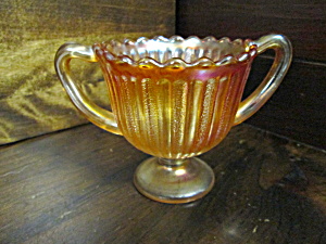 Vintage Fenton Stippled Rays Marigold Open Sugar Bowl (Image1)
