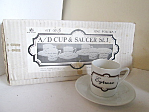 A/D Fine Porcelain Expresso Cup & Saucer Set (Image1)