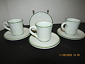 Gallo Design White With Green Trim Cup & Saucer Set (Image1)