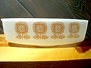 Federal Glass Heavy Tan Sunflower Loaf Pan (Image1)