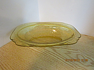 Vintage Depression Glass Amber Madrid Serving Bowl