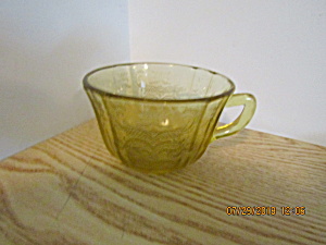 Vintage Depression Glass Amber Madrid Cup & Saucer Set