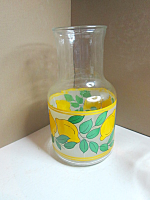 Vintage Glass Lemon & Leaf Juice Carafe