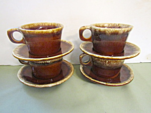 Vintage Hull Mirror Brown Drip Cup & Saucer Set (Image1)