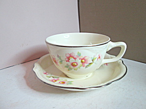 Vintage China Homer Laughlin Virgina Rose Cup & Saucer  (Image1)