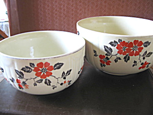 Vintage Hall Red Poppy Stacking Mixing Two Bowl Set