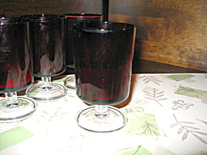 Laminarc Ruby Red/Clear Stemmed Bottom 4oz Glasses (Image1)