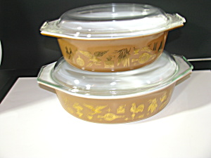Vintage Pyrex Early American 045,043 Casserole Dishes (Image1)