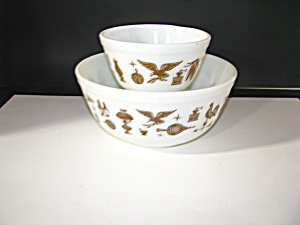 Vintage Pyrex Early American 401,403 Nesting bowls (Image1)