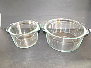 Vintage Pyrex 2 Clear Glass Bowls (Image1)