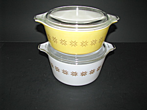 Vintage Pyrex Town and Country 472,473 Casserole Dishes (Image1)