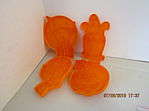 Vintage Wilton Large Orange Halloween Cookie Cutter Set