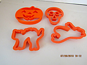 Vintage Orange Halloween Small Cookie Cutters Set