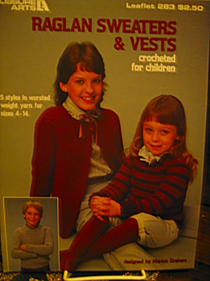 Leisure Arts Raglan Sweaters & Vests for Children #283 (Image1)