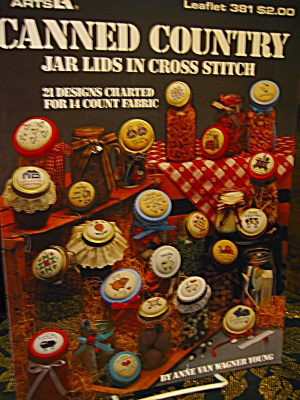 Leisure Arts Canned Country Jar Lids  Cross Stitch #381 (Image1)