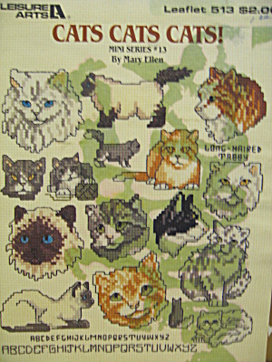 Leisure Arts Cats Cats Cats #13 Mini Series #513 (Image1)