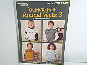 Leisure Arts Animal Vests 3 Quick-To-Knit  #710 (Image1)