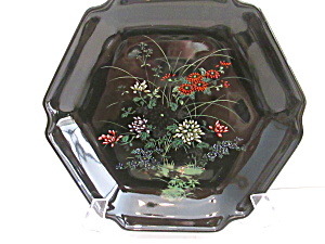 Vintage Black Hand Painted Oriental Dish (Image1)