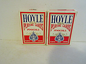 Vintage Hoyle Plastic Coated Pinochle Playing Cards  (Image1)