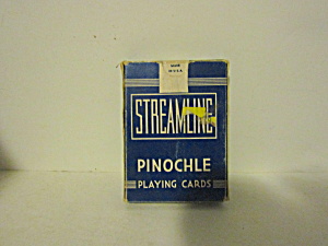 Vintage Streamline Linen Pinochle Playing Cards  (Image1)