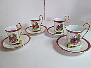 Vintage Yusui Victorian Couple Tea Cup & Saucer Set (Image1)