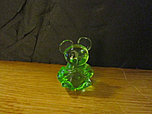 Vintage Heavy Glass Paperweight Green Koala Bear (Image1)