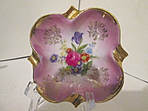 Vintage Porcelain China Purple Floral Ash Tray (Image1)