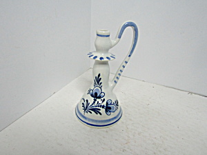 Vintage Blue & White Delph Blue Mini Candle Stick/Vase (Image1)