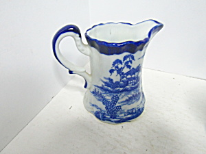 Vintage Blue & White Oriental Mini Cream Pitcher (Image1)