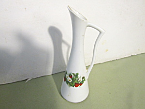 Vintage Slim Miniature Pitcher Vase Strawberry Design (Image1)