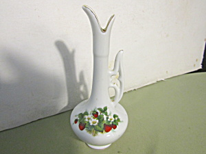 Vintage Slim Miniature Jug Vase Strawberry Design (Image1)