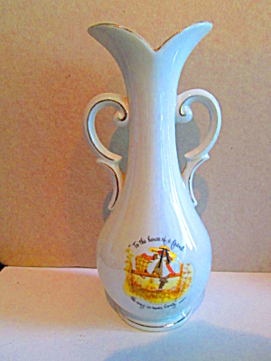 Vintage Porcelain Holly Hobby Vase Home Of A Friend (Image1)