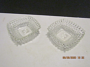 Vintage Clear Glass Criss Cross Diamond Dish Set (Image1)