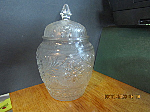 Anchor Hocking Crystal Sandwich Glass Biscuit Jar