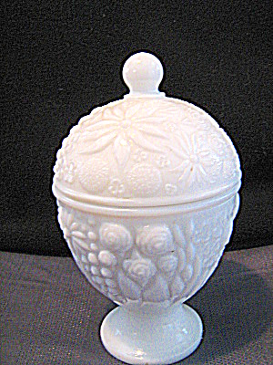 Avon Vintage White Milk Glass Candle Dish