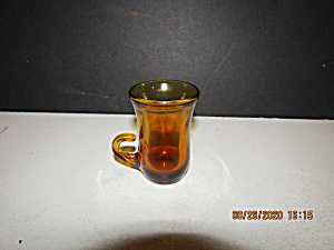 Vintage Amber Cordial/Shot Glass Side Handle (Image1)
