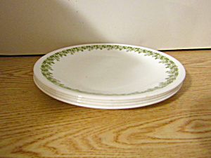 Vintage Corelle Spring Blossom Green Luncheon Plate Set (Image1)