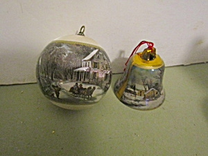 Vintage Sugar Bell Filigree Glitter Christmas Ornament  (Image1)