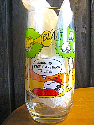 Collectible Glass Camp Snoopy Morning People