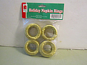 Vintage Christmas Holiday Gold Napkin Rings  (Image1)