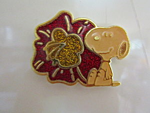 Collectible Vintage Peanuts Shiny Floral Snoopy Magnet