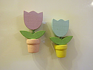Vintage Enesco Decorative Fridge Magnet Set Flowers (Image1)