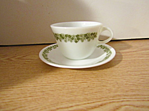 Pyrex Spring Blossom Green Coffee Cup & Saucer (Image1)