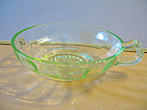 Vintage Clear Green Depression Glass 6" Nappy (Image1)